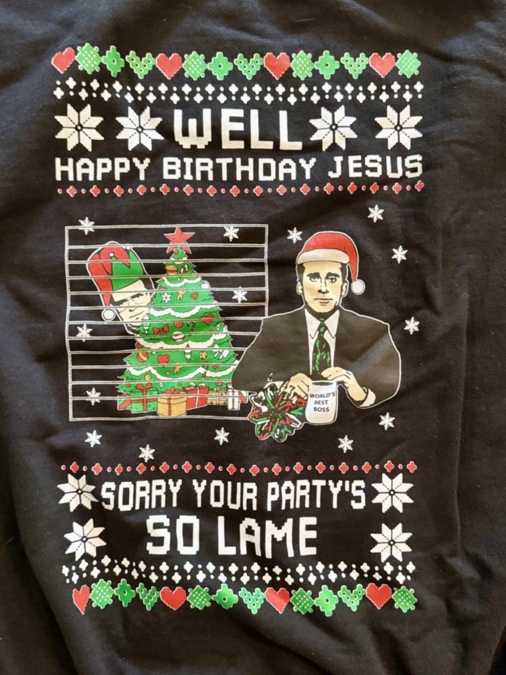 Gildan Men's Big & Tall Novelty Christmas Sweatshirt - Black - Size 4XL - Picture 2 of 3